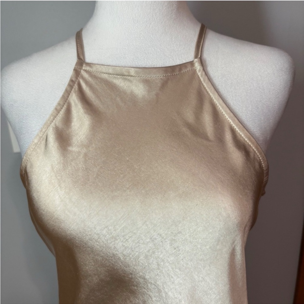 Bohme Champagne Satin Maxi Dress
